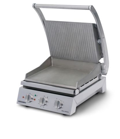 aluminium-kontaktgrill, aluminium kontaktgrillstation, premium-kontaktgrillstation, premium-kontaktgrill, grill-station, oben gerillt & unten glatt, effiziente waermezufuhr, schnelle waermeweitergabe