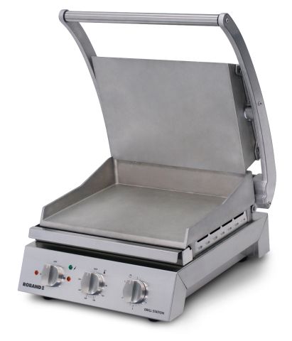 grillstation, kontaktgrill, grills, oben/unten glatt, thermostatgesteuert, aluminiumdruckguss, eingegossene heizelemente, temperaturregler, zeitschaltuhr, street food, finger food, beidseitig grillen