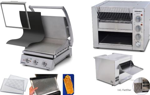 Roband - Komplettset Professionelle Burger-Station mit Grill GSA610S-F inkl. Zubehör und Eclipse Bun Toaster ET315-F
