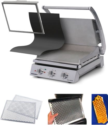 Roband - Komplettset Professionelle Grill-Station - Serie GSA8 - glatt/glatt - inkl. Teflonbögen/Befestigungsrahmen und Grillmusterplatten