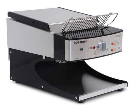 schwarz, schwarze lackierung, premium-durchlauftoaster, zirkulationssystem, 500 toastscheiben pro stunde, pitabrot, regulierung der durchlaufzeit, einfache bedienung