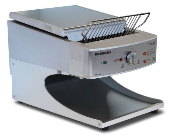 exlusiver durchlauftoaster, formschoenes design, LED ausgabefach, elektronische geschwindigkeitsregelung, eco mode, geschwindigkeitssperre, gekuehlte oberflaeche, ventilationssystem, restwaermenutzung